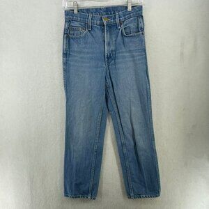B Sides Jeans Women's Sz 25 Light Blue Straight Leg Relaxed Fit Mid-Rise Denim